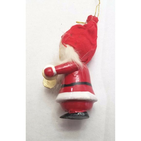 Santa Elf Holding Cymbals Vintage Wood Christmas Tree Ornament Decor 3.5" Tall - Picture 7 of 10